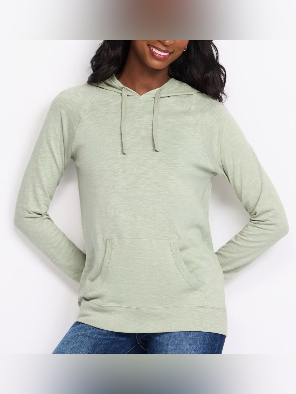 Market & Spruce Mara Slub Hoodie Sweatshirt Green Medium NWT STITCH FIX